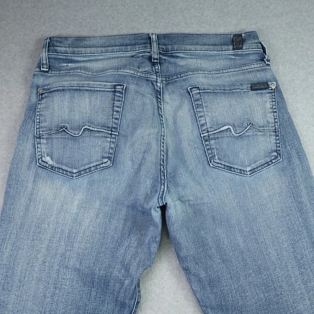7 For All Mankind Jeans Mens 33 Blue Standard Straight Leg Button Fly Denim